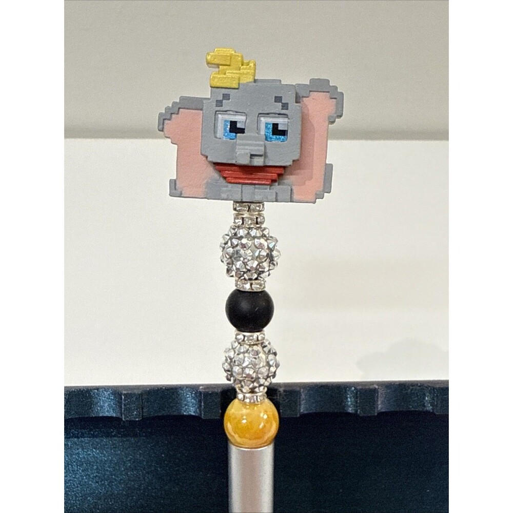 New Disney Dumbo Movie Silver Beaded Doorable Writing Black Ink Pen Handmade